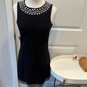 GUC Trina Turk Black Mini Dress with Metallic Accents